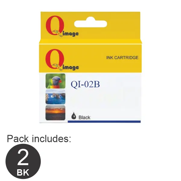 2 x Compatible HP #02 Black Ink Cartridge – 18ml C8721WA