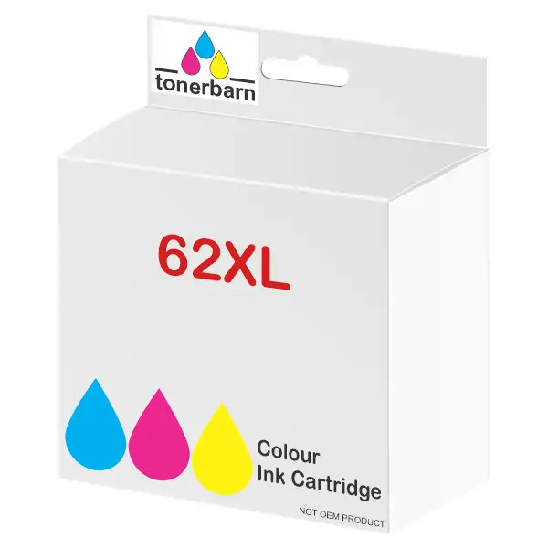 Compatible HP #62XL Tri Colour High Yield Ink Cartridge C2P07AA
