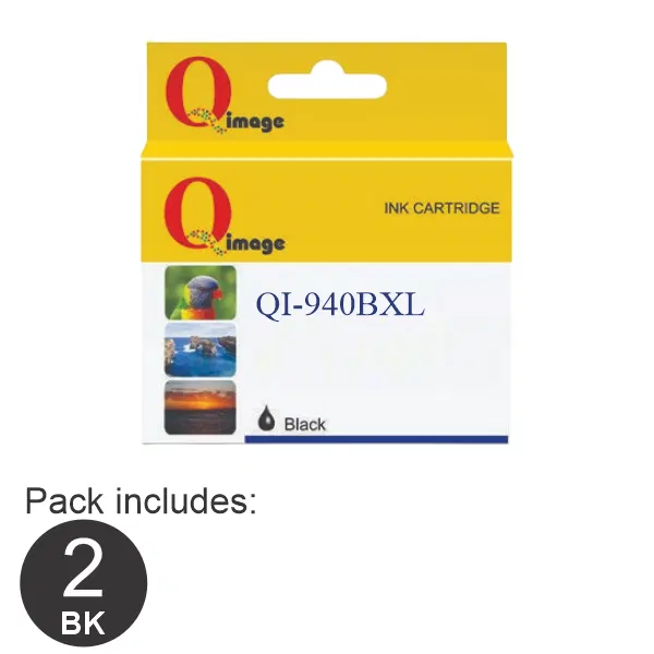 2 x Compatible HP #940XL Black Ink Cartridge C4906AA