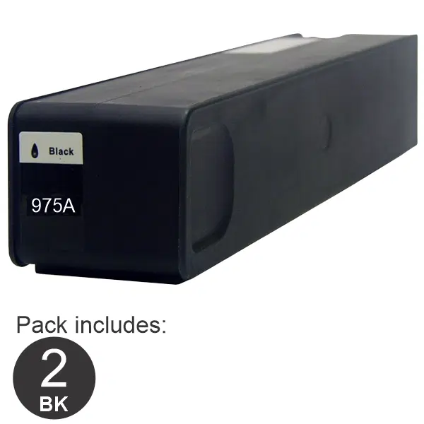 2 x Compatible HP #975A Black Ink Cartridge L0R97AA