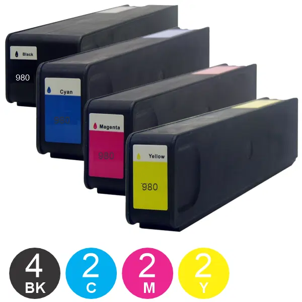 10 Pack – Compatible HP #980 (4BK,2C,2M,2Y) Ink Cartridges Value Pack