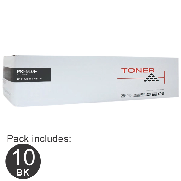 10 x OKI B431 Black High Yield Toner Cartridge 44917603