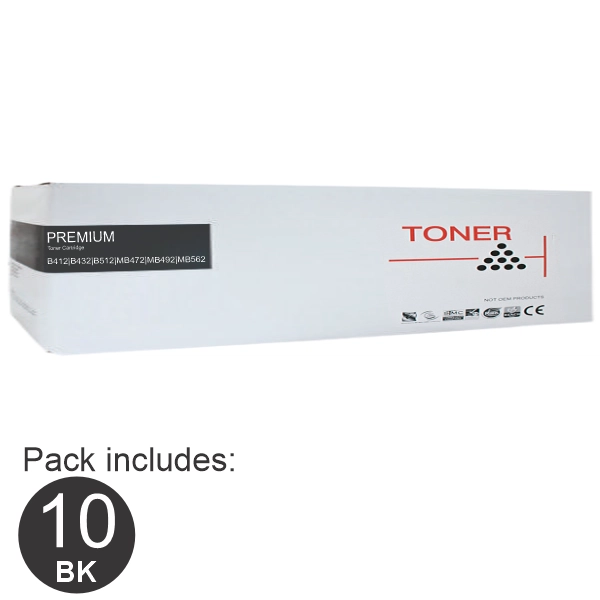 10 x Compatible OKI B432 High Yield Black Toner Cartridge 45807107