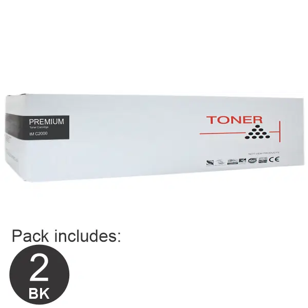 2 x Compatible Ricoh IM C2000 Black Toner Cartridge 842315