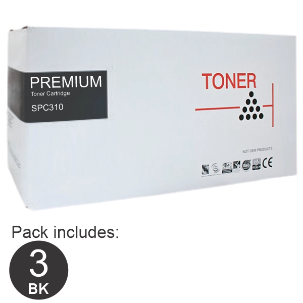 3 x Compatible Ricoh SPC310 Black Toner Cartridge 406483