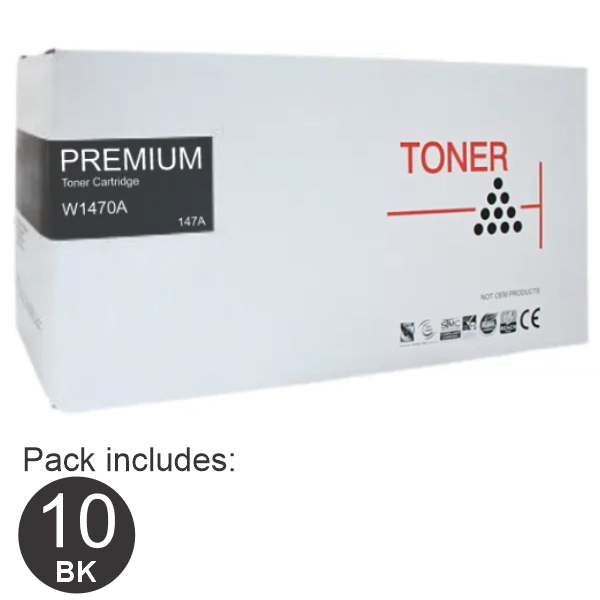 10 x Compatible HP #147A Black Toner Cartridge W1470A