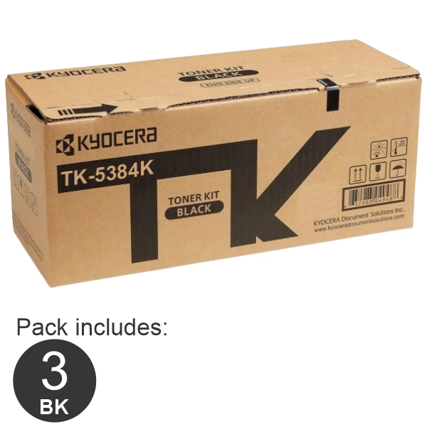 3 x Kyocera TK5384 Black Toner Cartridge TK-5384K