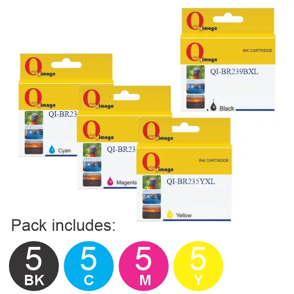 20 Pack - Compatible Brother LC239XL & LC235XL C/M/Y (5BK,5C,5M,5Y) High Yield Ink Cartridges