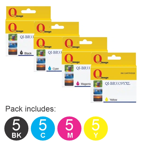 20 Pack - Compatible Brother LC3329XL (5BK,5C,5M,5Y) High Yield Ink Cartridges