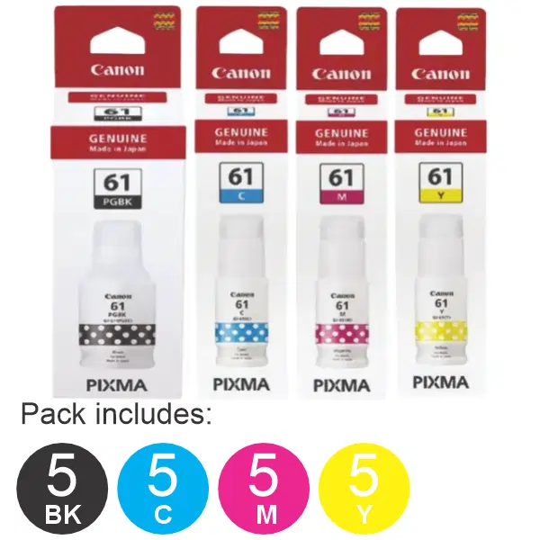 20 Pack - GI61 (5BK,5C,5M,5Y) Ink Bottles