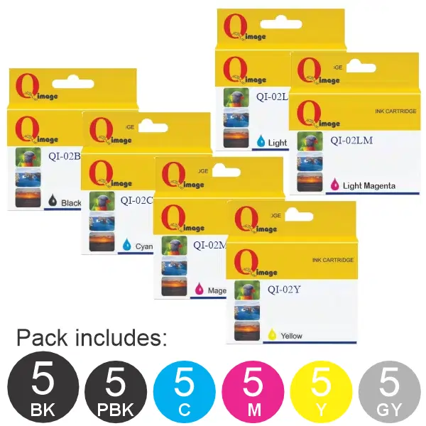 30 Pack - Compatible HP #02 (5BK,5C,5M,5Y,5LC,5LM) Ink Cartridges