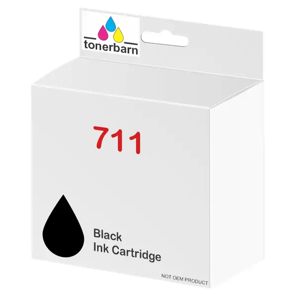 Compatible HP #711B 80ml Black Ink Cartridge 3WX01A
