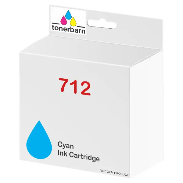 Compatible HP #712 29ml Cyan Ink Cartridge 3ED67A