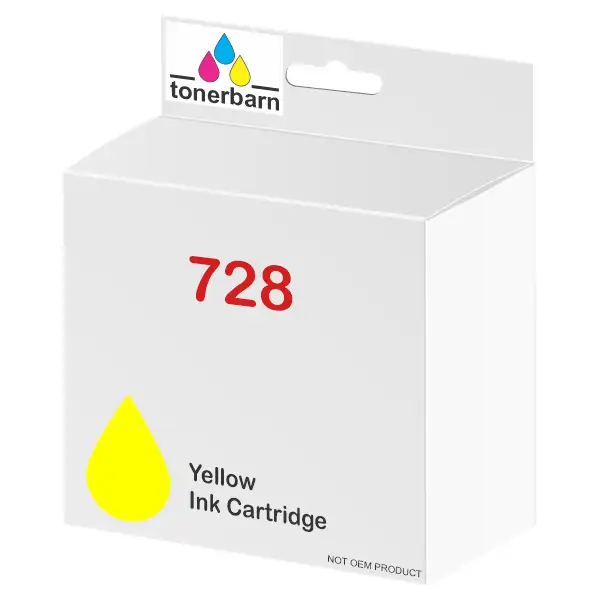 Compatible HP #728 300ml Yellow Ink Cartridge F9J65A