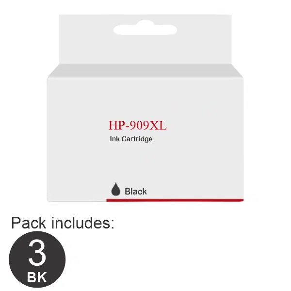 3 x Compatible HP #909XL High Yield Black Ink Cartridge