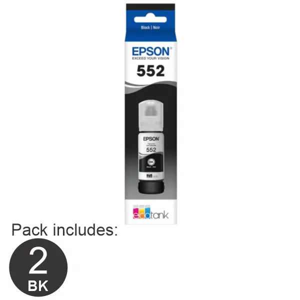 2 x Epson T552 Photo Black EcoTank Ink Bottle C13T06W192