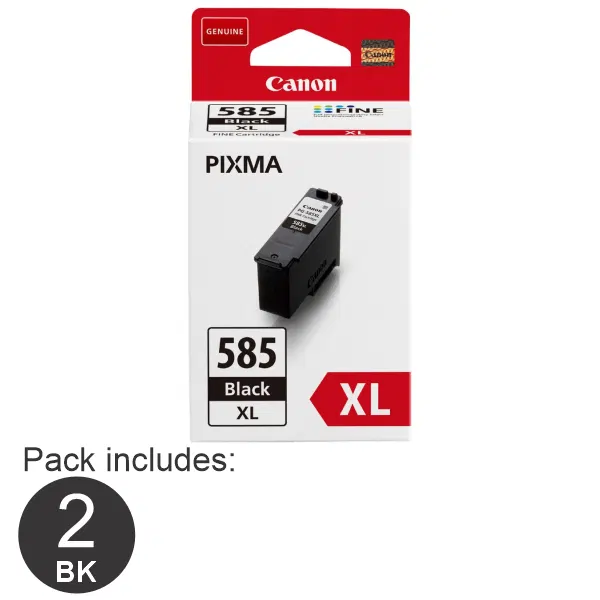 2 x Canon PG-585XL Black Fine Ink Cartridge PG585XL