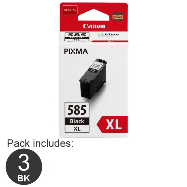 3 x Canon PG-585XL Black Fine Ink Cartridge PG585XL