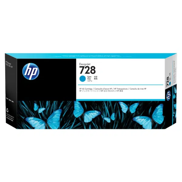 HP #728 Cyan Ink Cartridge - 300ml F9K17A