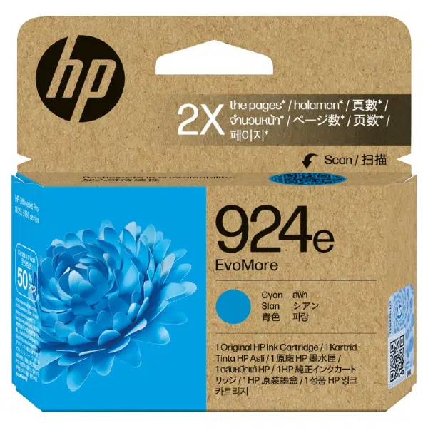 HP #924 EvoMore Cyan Ink Cartridge 4K0U7NA