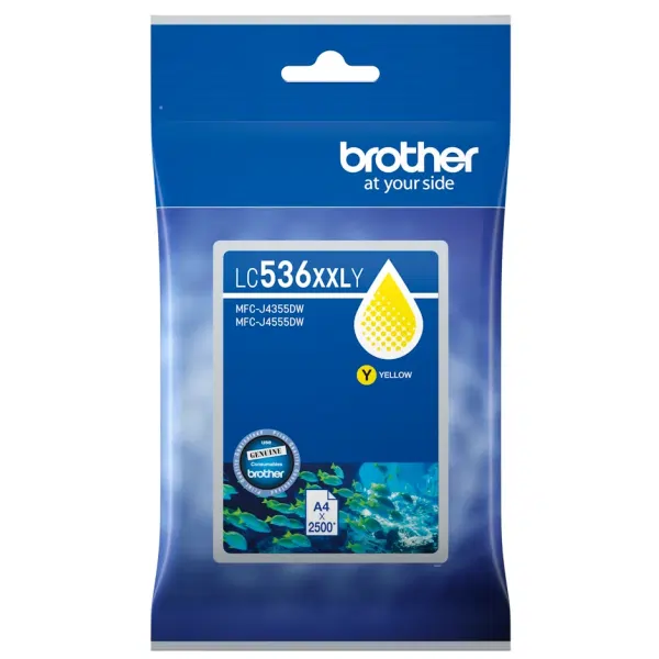 Brother LC536XXLY Extra High Yield Yellow Ink Cartridge LC-536XXLY