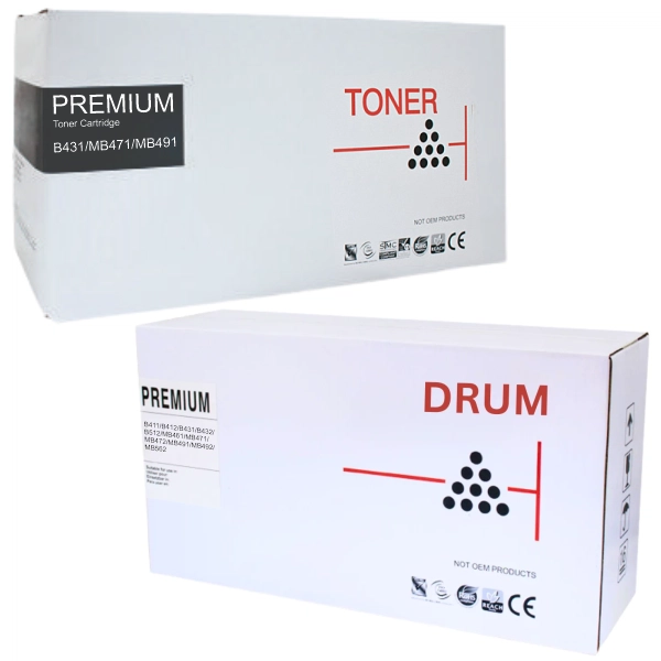 Compatible OKI B431 Drum Unit & Compatible OKI B431 Black High Yield Toner Cartridge