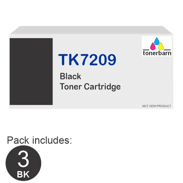 3 x Compatible Kyocera TK7209 Black Toner Cartridge TK-7209