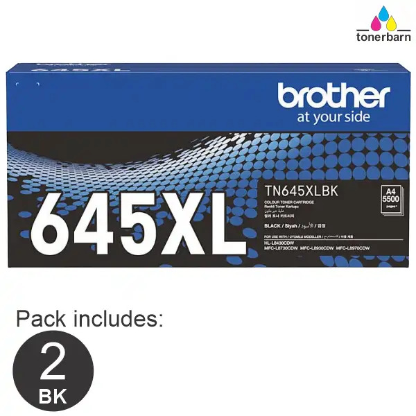 2 x Brother TN645XLBK Black Toner Cartridge TN-645XLBK