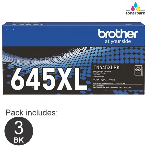 3 x Brother TN645XLBK Black Toner Cartridge TN-645XLBK