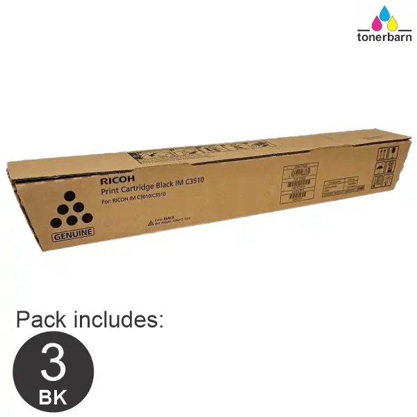 3 x Ricoh IM C3010 & IM C3510 Black Toner Cartridge 842510