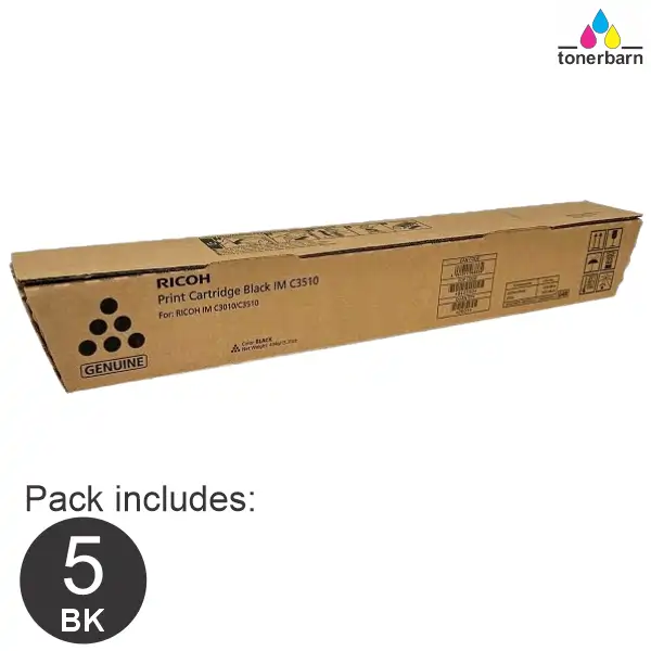 5 x Ricoh IM C3010 & IM C3510 Black Toner Cartridge 842510