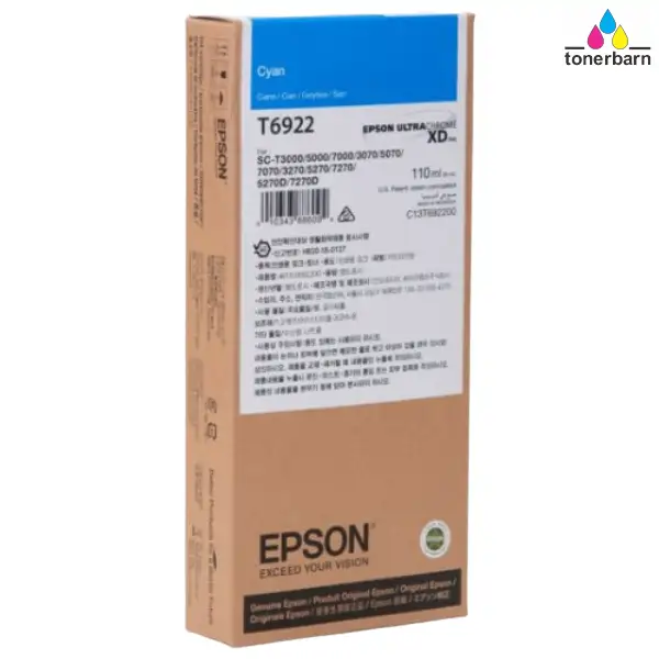 Epson UltraChrome XD T692 110ml Cyan Ink Cartridge C13T692200